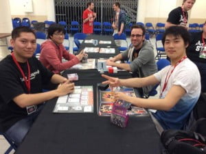 Sundy Thang, playing Bake, squaring off against his quarter finals opponent playing Sword Art Online.